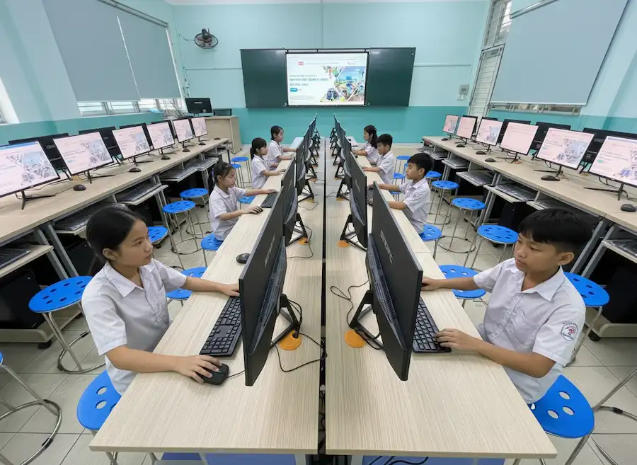 Phòng học ngoại ngữ thông minh INCLASS Trường THCS Nguyễn Tri Phương 3 Phòng học ngoại ngữ thông minh INCLASS Trường THCS Nguyễn Tri Phương