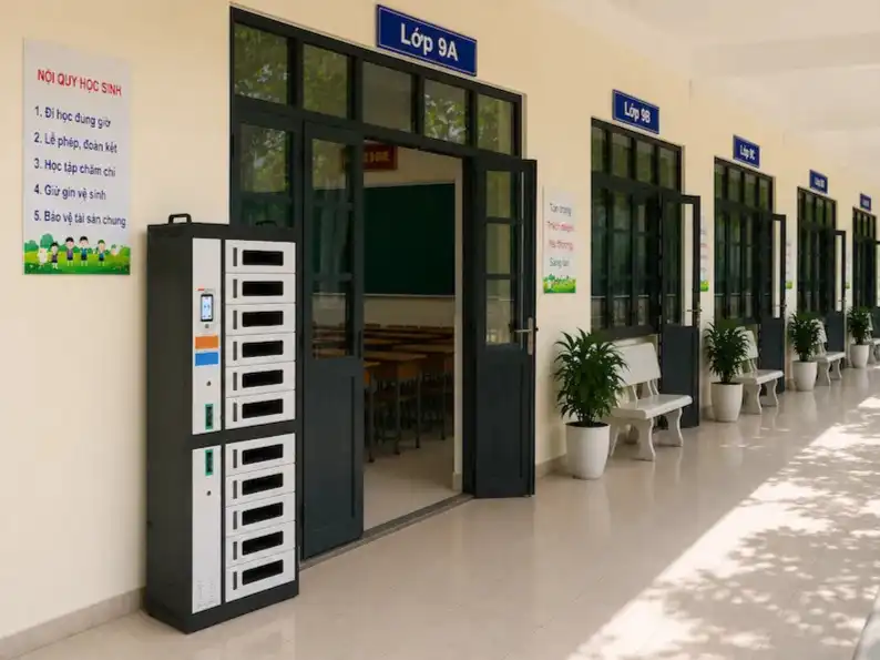 Lợi ích nổi bật của tủ sạc điện thoại thông minh trong trường học 1 tủ sạc điện thoại thông minh trong trường học